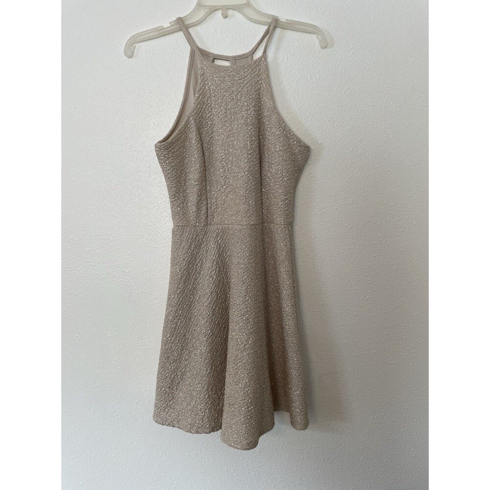 Preview Target Size Medium Dipped Back Bodice Midi Dress Gold Color